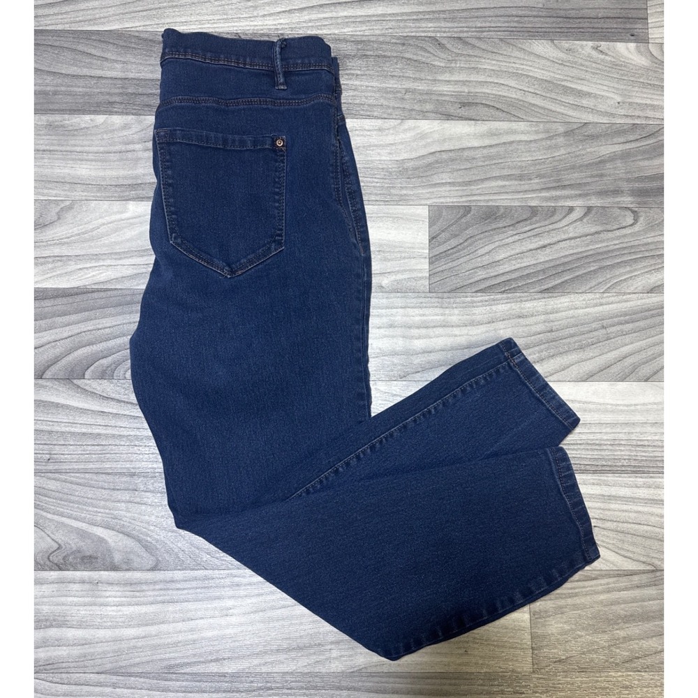 Curve Appeal Womens High Rise Minimalist Jegging Dark Wash Blue Denim Size 12/31